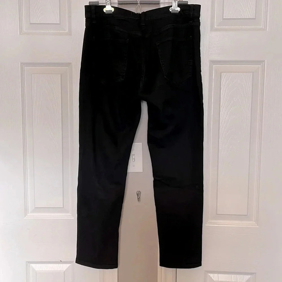 Boyfriend Dark Black Mid-rise Distressed Denim Jeans, Size 11 - Picture 2 of 9